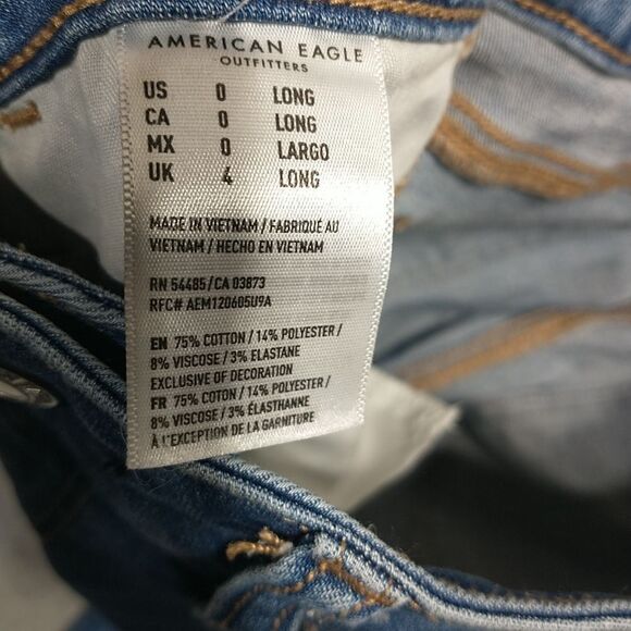 American Eagle Hi-Rise Jean Jegging Womens Size 0 Medium Wash Next Level Stretch - Picture 7 of 9